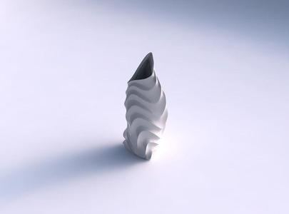 Vase twist tipped triangle with curved horizontal wavy sections