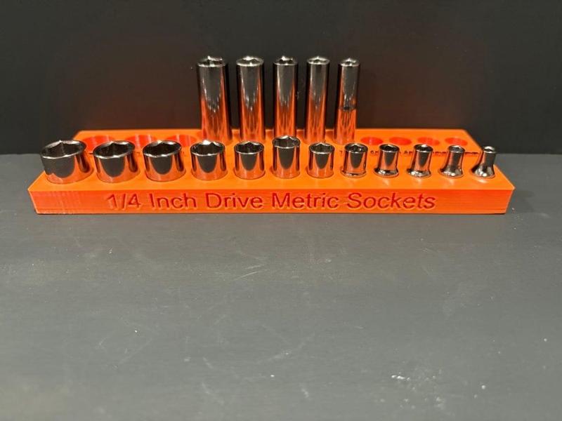 ¼ Inch Drive Metric Socket Organizer
