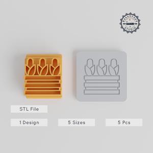 Corn Stamp Tile Set, 5 Motif Sizes 20-40mm, Ideal for Clay, Cookies & Fondant, Perfect for Autumn & Thanksgiving Crafts