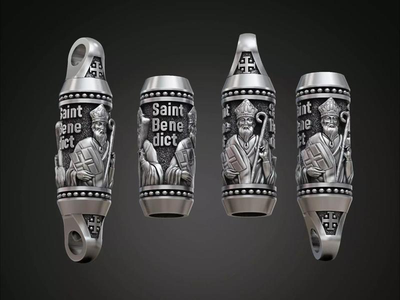 Charm bead spacer rope Saint Benedict