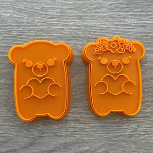 VALENTINE'S DAY CUTTER AND STAMP, CUTE BEAR LOVE