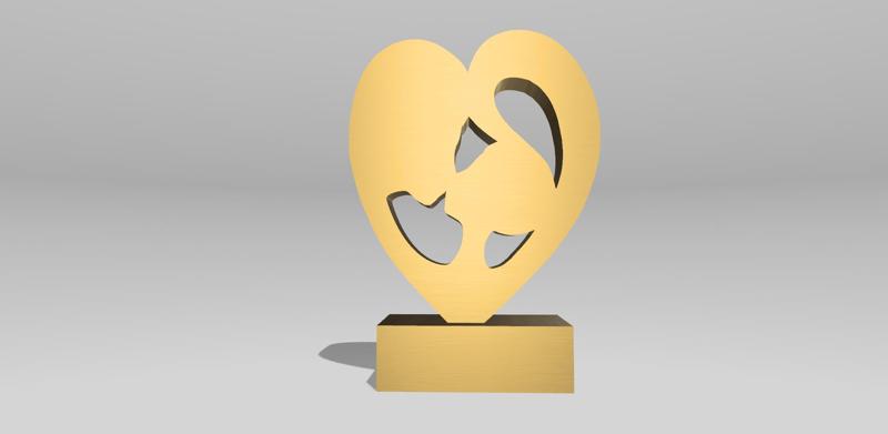 Man Woman Kiss Sculpture, Love Statue, Forever Eternal Love Couple In Love, Lovers Kissing inside a Heart