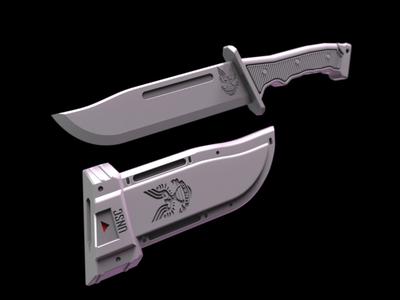 Halo Spartan ODST Combat Knife With Scabbard