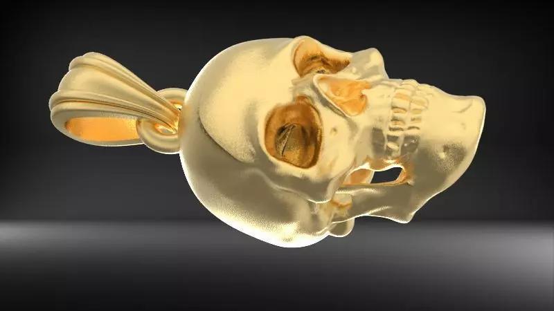 Mens Human Skull Memento Mori pendant necklace jewelry