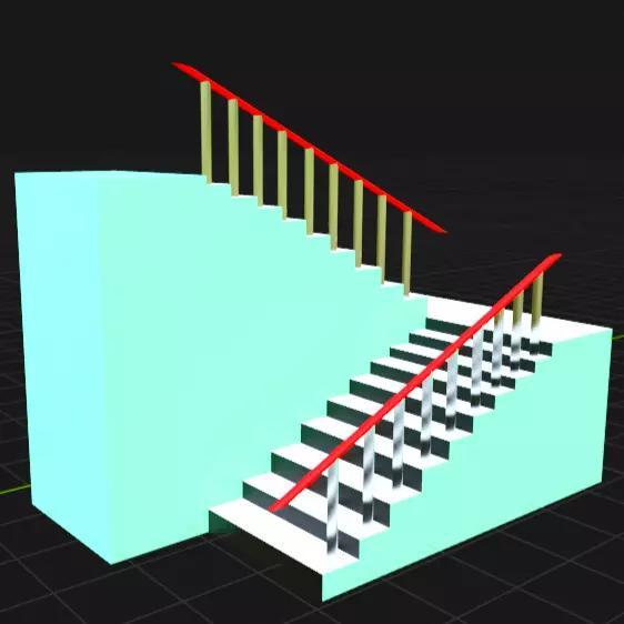 ladder stairs with railings