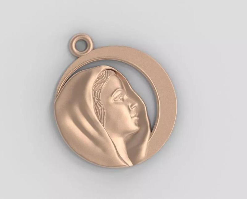 JEWELRY PENDANT VIRGIN MARY  3D print model