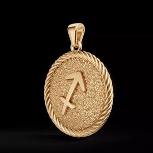 Sagittarius Zodiac Pendant  Double-Sided 3D Jewelry Model