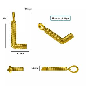 L Pendant gold - plated wires and hooks