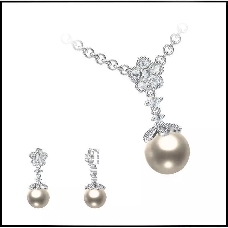 JCD Format Personalized diamond pearl pendant