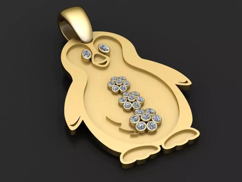 penguin pendant 3D printable model