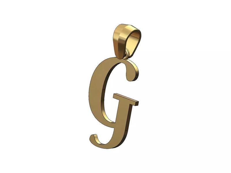 G letter initial berkshire swash font pendant charm bail
