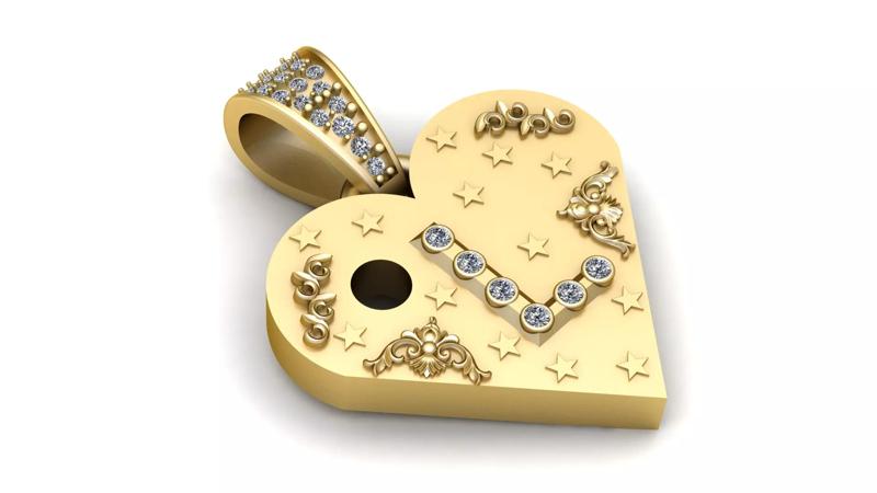 L   GOLD HEART PENDANT