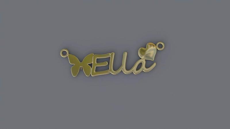Jewelry Necklace Pendant Ella  3D Print