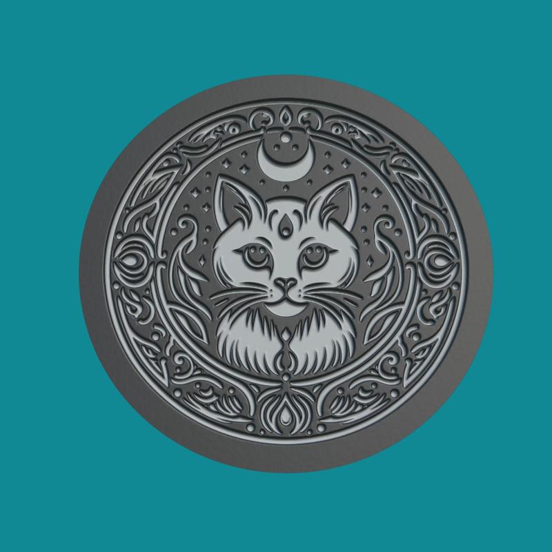 Cat Animal Medallion