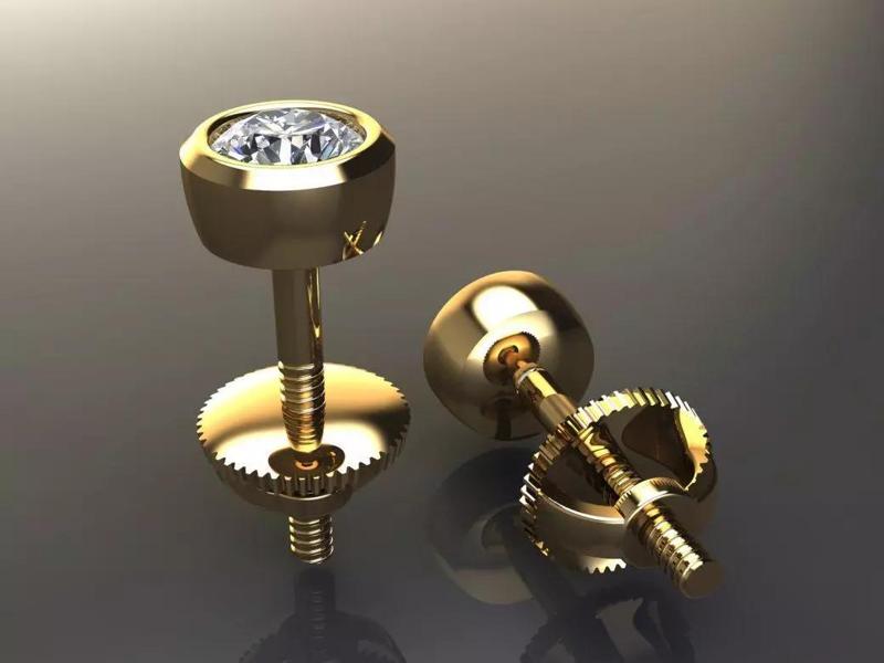 BEZEL BASKET 3MM EARRING