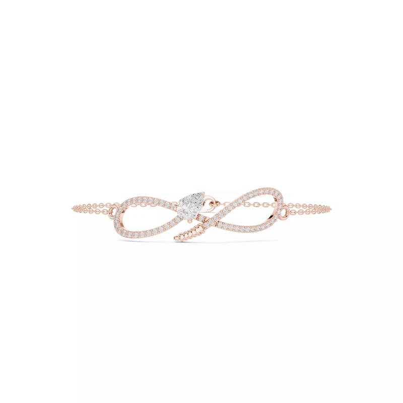 Infinity Symbol Pear cut Diamond Bracelet Woman 3DM STL Video