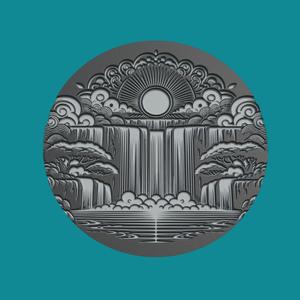 Waterfall Medallion Waterfall 3d Print Model