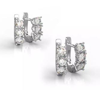 101004 E 2 types of classic earrings with 3 gems