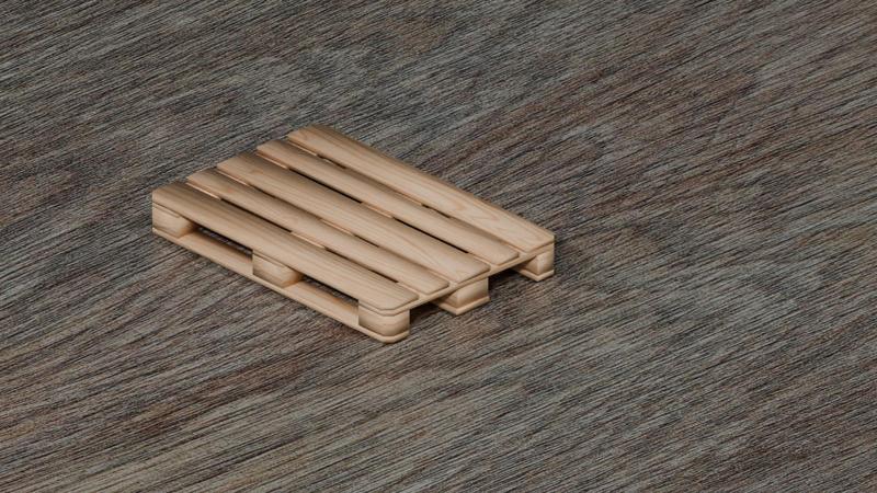 EPAL-Palet, EURO-Pallet, realistic with irregularities