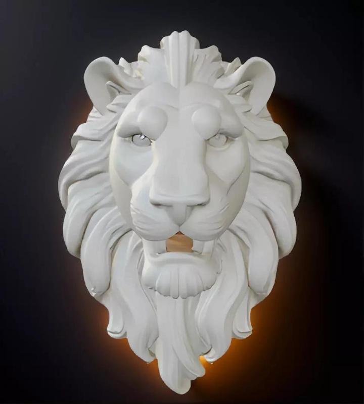 Lion Head Bust 3D Model - STL Printable Wildlife Sculpture