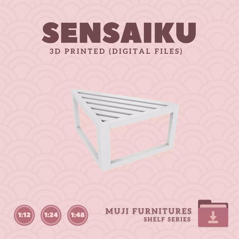 22 Muji Corner Rack 1 Tier for Miniature Dollhouse Muji 3D Print