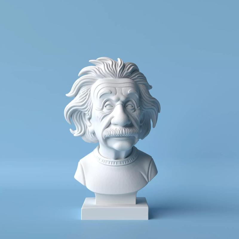 Einstein Caricature Bust  Stylized and Funny Sculpture