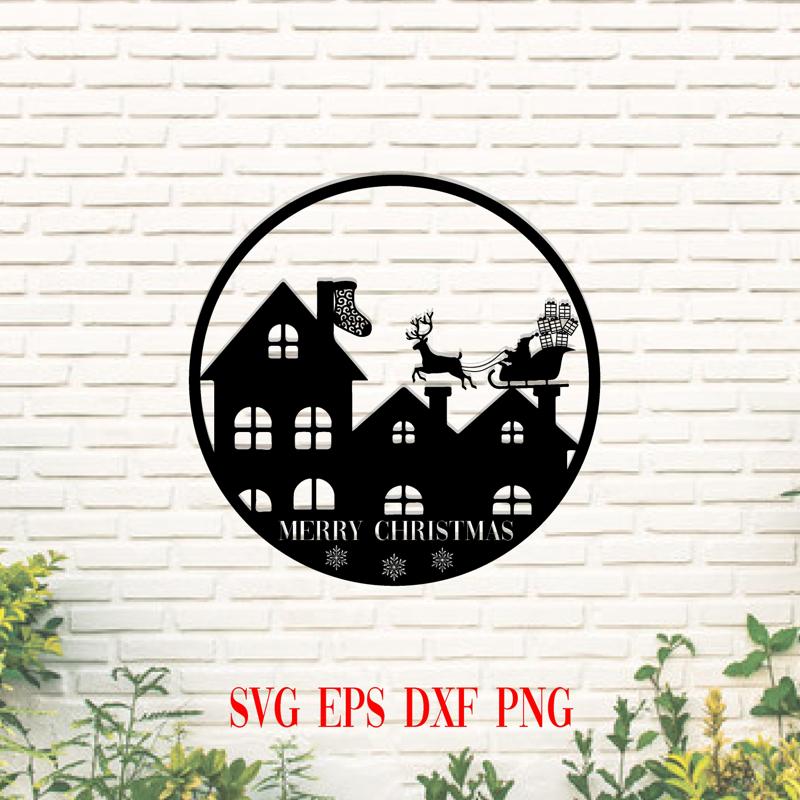 Custom Merry Christmas Metal Hang Sign