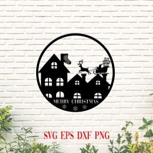 Custom Merry Christmas Metal Hang Sign