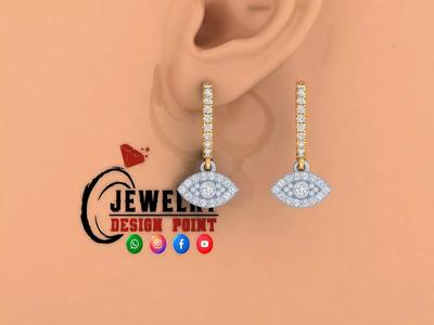 Custom Diamond Hoops Earring - Devil Eye Evil Eye Earring Unisex