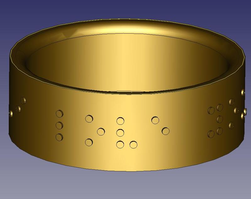 "I love you" ring braille / braille