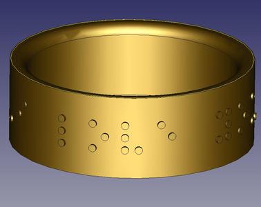 "I love you" ring braille / braille