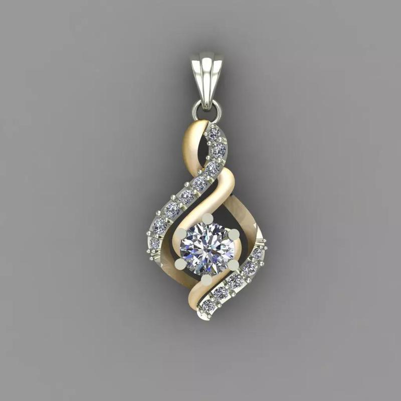 Diamond Women pendant 3D print Model