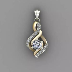 Diamond Women pendant 3D print Model