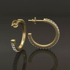 Earring Diamond Hoop Box Opened Back 15mm Inside Diameter