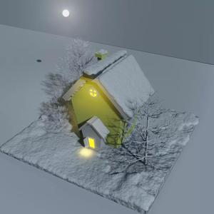 stylized winter house