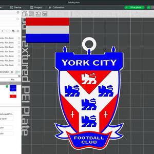 National League York City keychain badge color printable and renderable