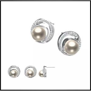 JCD Format Elegant gold pearl earrings jewellery files for sale