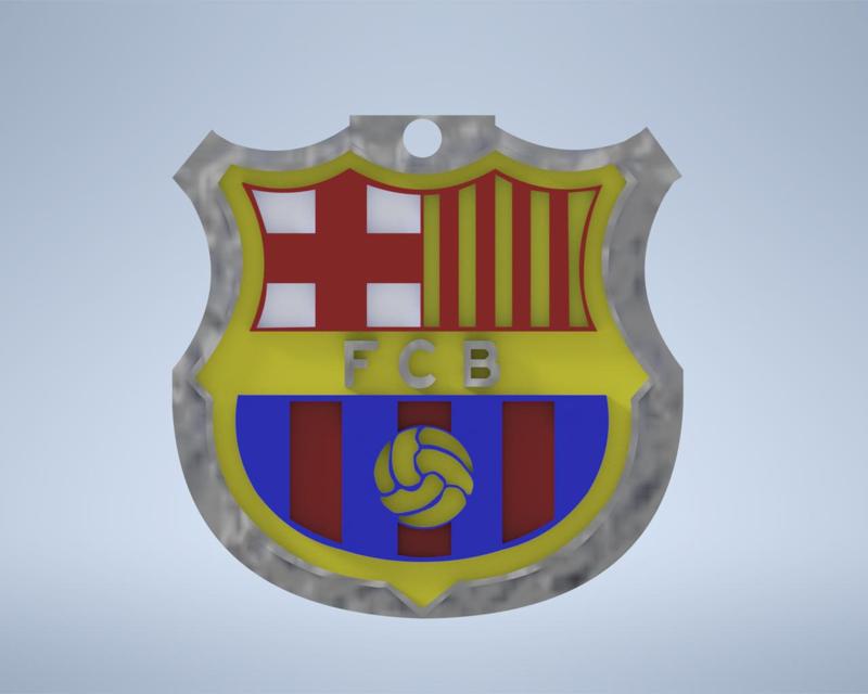 Keychain inspired by the barcelona Fc logo