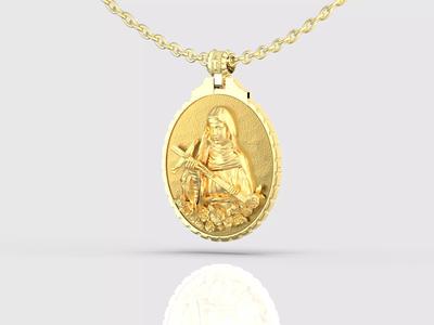 Holy Mary cross necklace jewelry gold
