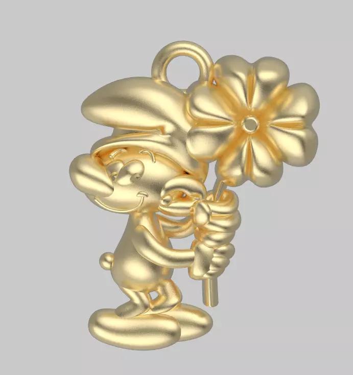 Pitufo Smurfs jewelry pendant gold