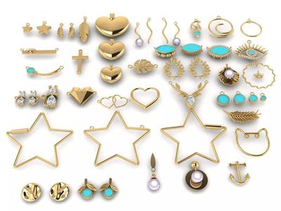 Lightweight necklace and earring pendant collection