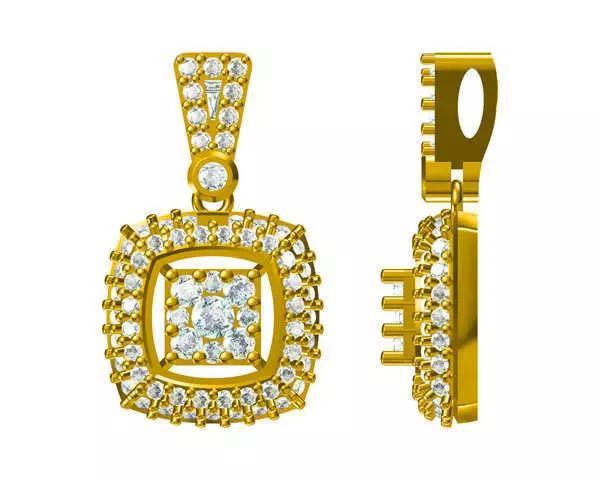 JCD Format Minimalist square shape pendant round