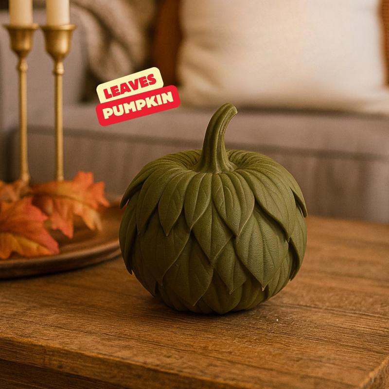LEAVES PUMPKIN / PUMPKIN LEAF / NATURE AUTUMN DESIGN / ABSTRACT DECOR