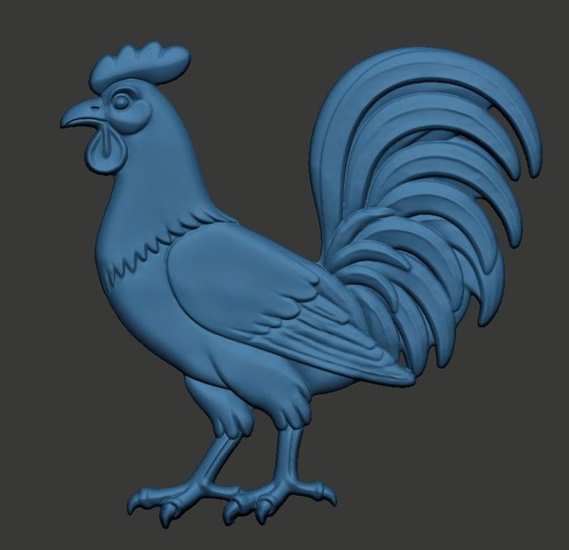 Embossed rooster