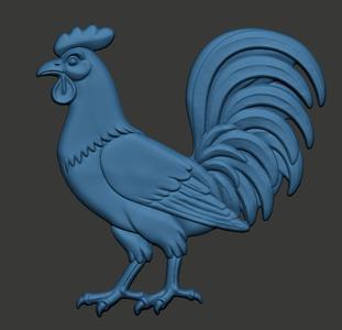 Embossed rooster