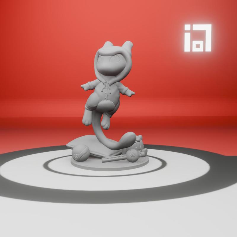 Sleepover: Mew in Mewtwo pajamas