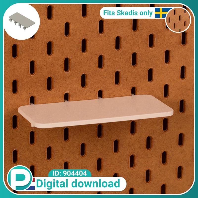 Display tray 16x7.5cm - fits IKEA Skadis pegboard - Digital download