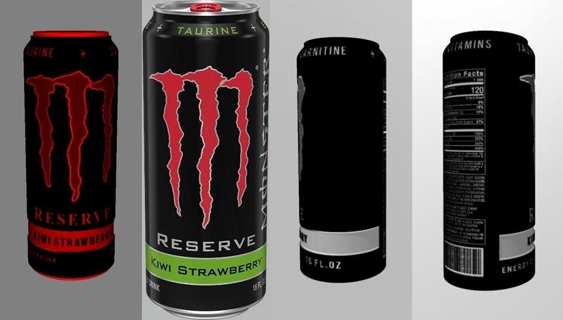LAMPE LITHOPHANIE CANETTE MONSTER ENERGY reserve kiwi strawberry