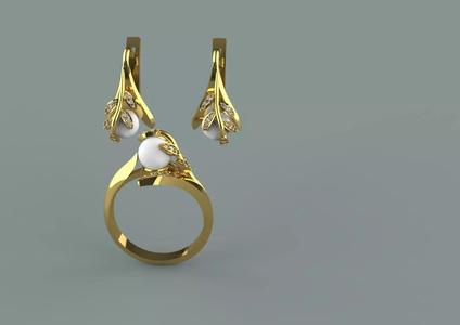 pearl earrings and ring