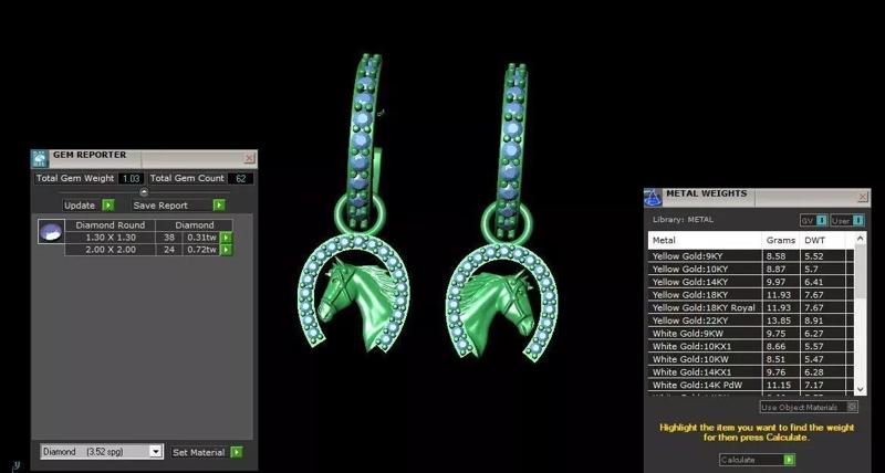 Horse earring - 3D Jewelry - 3D model 3D printable